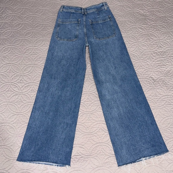 Mango Catherine Culotte High-Rise Jeans Size 4 medium blue - Picture 3 of 6